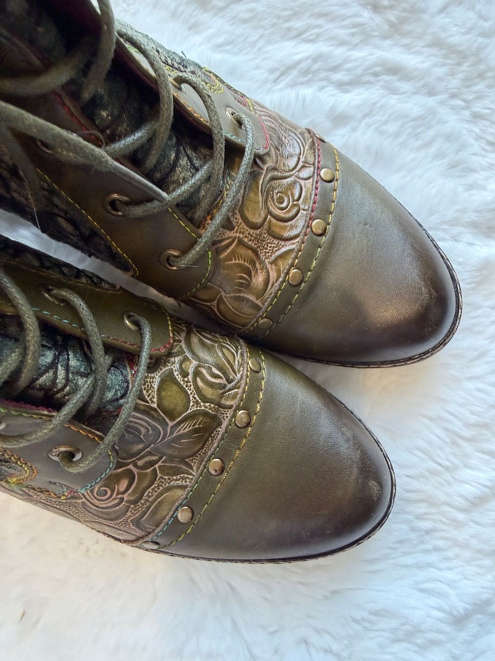 L’artiste Spring Step Avyanna Cap Toe Bootie Olive Green size EU 40/US 9 - Picture 15 of 16
